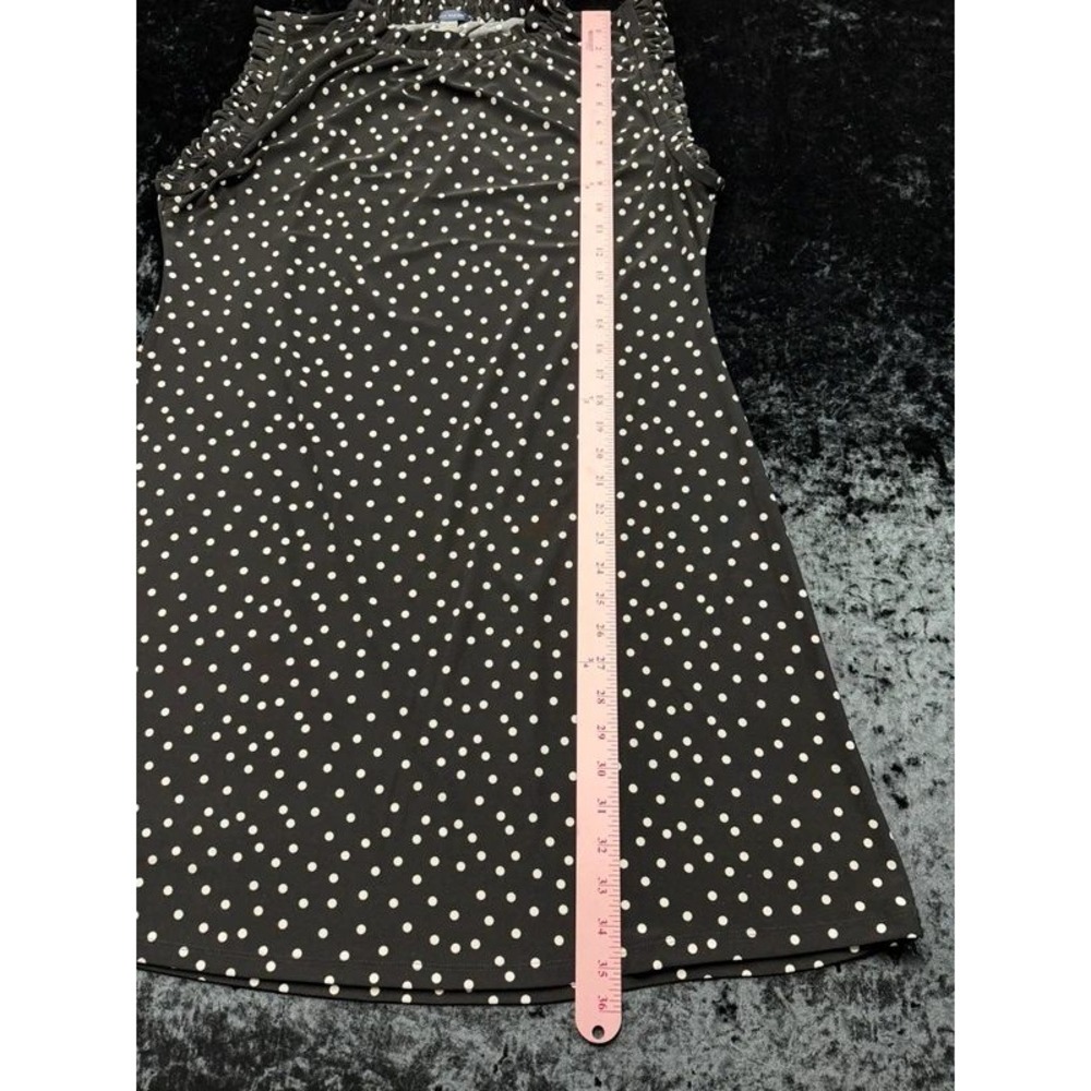 MY HILFIGER Womens 16 Black White Polka Dot Ruffle Sleeveless Shift Dress - Picture 7 of 10